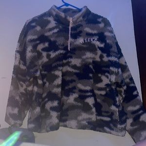 Camo pull over that says weekend on it from target